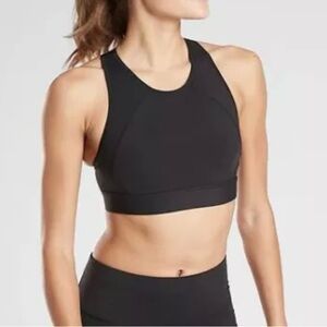 ATHLETA Women's Rise Up Supersonic Sports Bra Size Small Black Fitness Gymwear